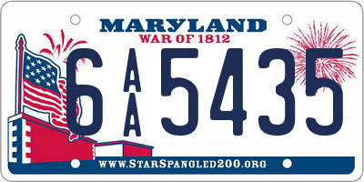 MD license plate 6AA5435