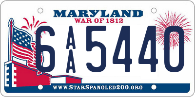 MD license plate 6AA5440