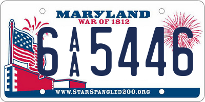 MD license plate 6AA5446