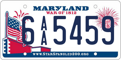 MD license plate 6AA5459