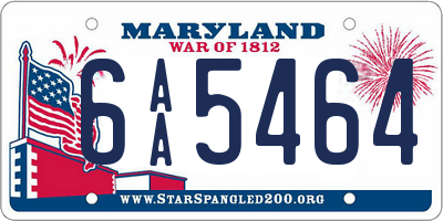 MD license plate 6AA5464