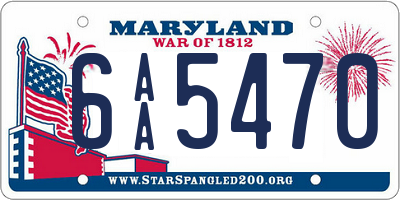 MD license plate 6AA5470