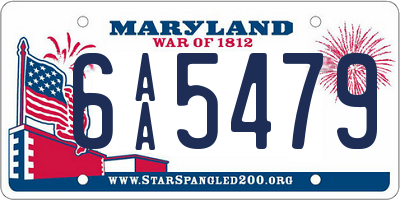 MD license plate 6AA5479