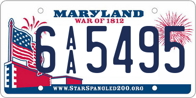 MD license plate 6AA5495