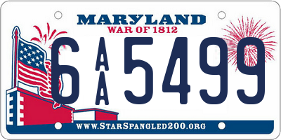 MD license plate 6AA5499