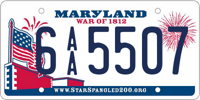 MD license plate 6AA5507