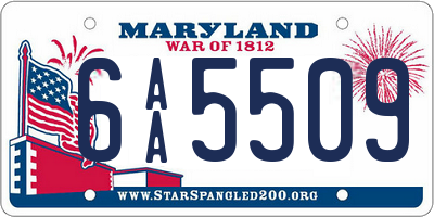 MD license plate 6AA5509