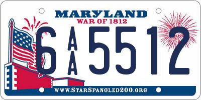 MD license plate 6AA5512