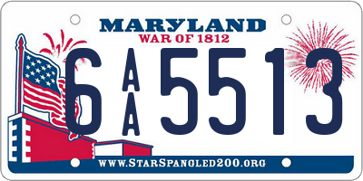 MD license plate 6AA5513