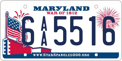 MD license plate 6AA5516