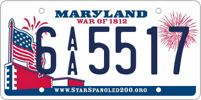 MD license plate 6AA5517