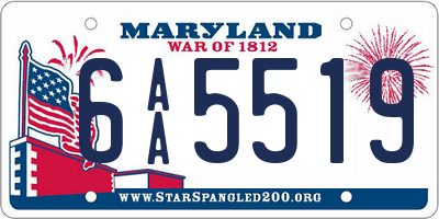 MD license plate 6AA5519