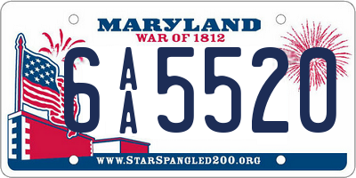 MD license plate 6AA5520