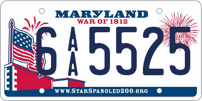 MD license plate 6AA5525