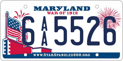 MD license plate 6AA5526