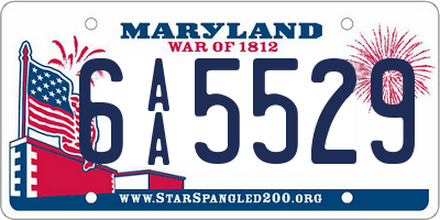 MD license plate 6AA5529