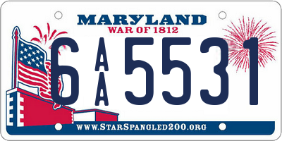 MD license plate 6AA5531