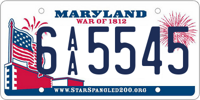 MD license plate 6AA5545