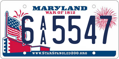 MD license plate 6AA5547