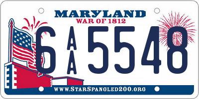 MD license plate 6AA5548