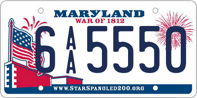 MD license plate 6AA5550