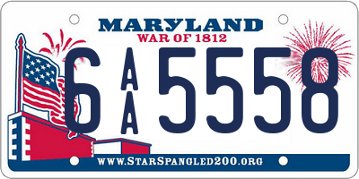 MD license plate 6AA5558