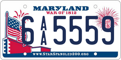 MD license plate 6AA5559