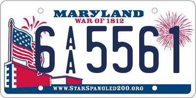 MD license plate 6AA5561