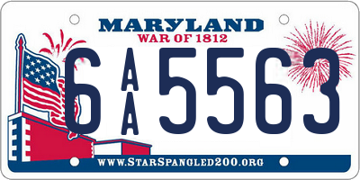 MD license plate 6AA5563