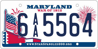 MD license plate 6AA5564