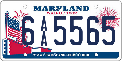 MD license plate 6AA5565