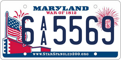 MD license plate 6AA5569