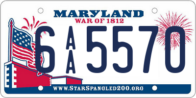 MD license plate 6AA5570