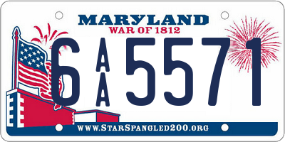 MD license plate 6AA5571