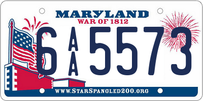 MD license plate 6AA5573