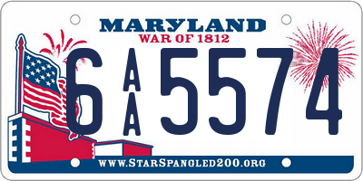 MD license plate 6AA5574