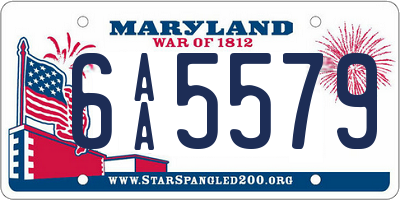 MD license plate 6AA5579