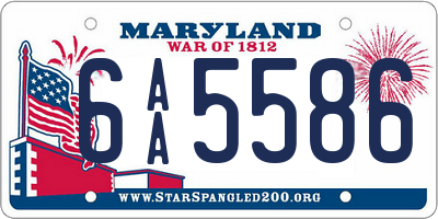 MD license plate 6AA5586