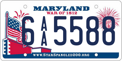 MD license plate 6AA5588