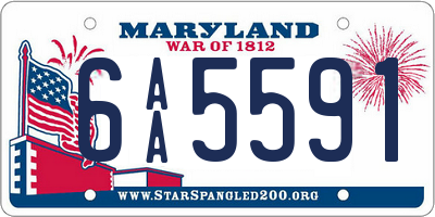 MD license plate 6AA5591