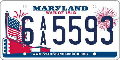 MD license plate 6AA5593