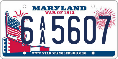 MD license plate 6AA5607