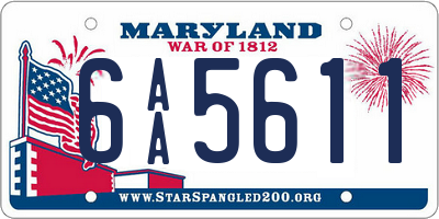 MD license plate 6AA5611