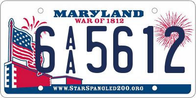 MD license plate 6AA5612