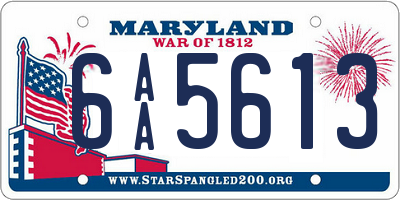 MD license plate 6AA5613