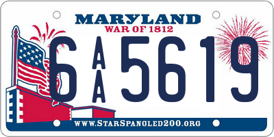 MD license plate 6AA5619