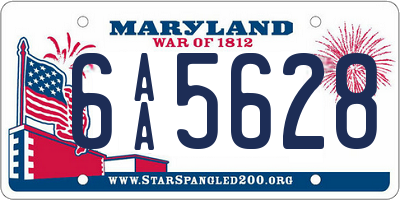 MD license plate 6AA5628