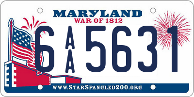 MD license plate 6AA5631