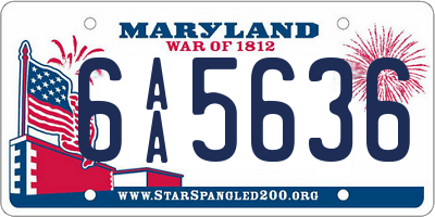 MD license plate 6AA5636