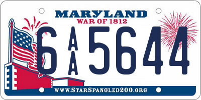 MD license plate 6AA5644